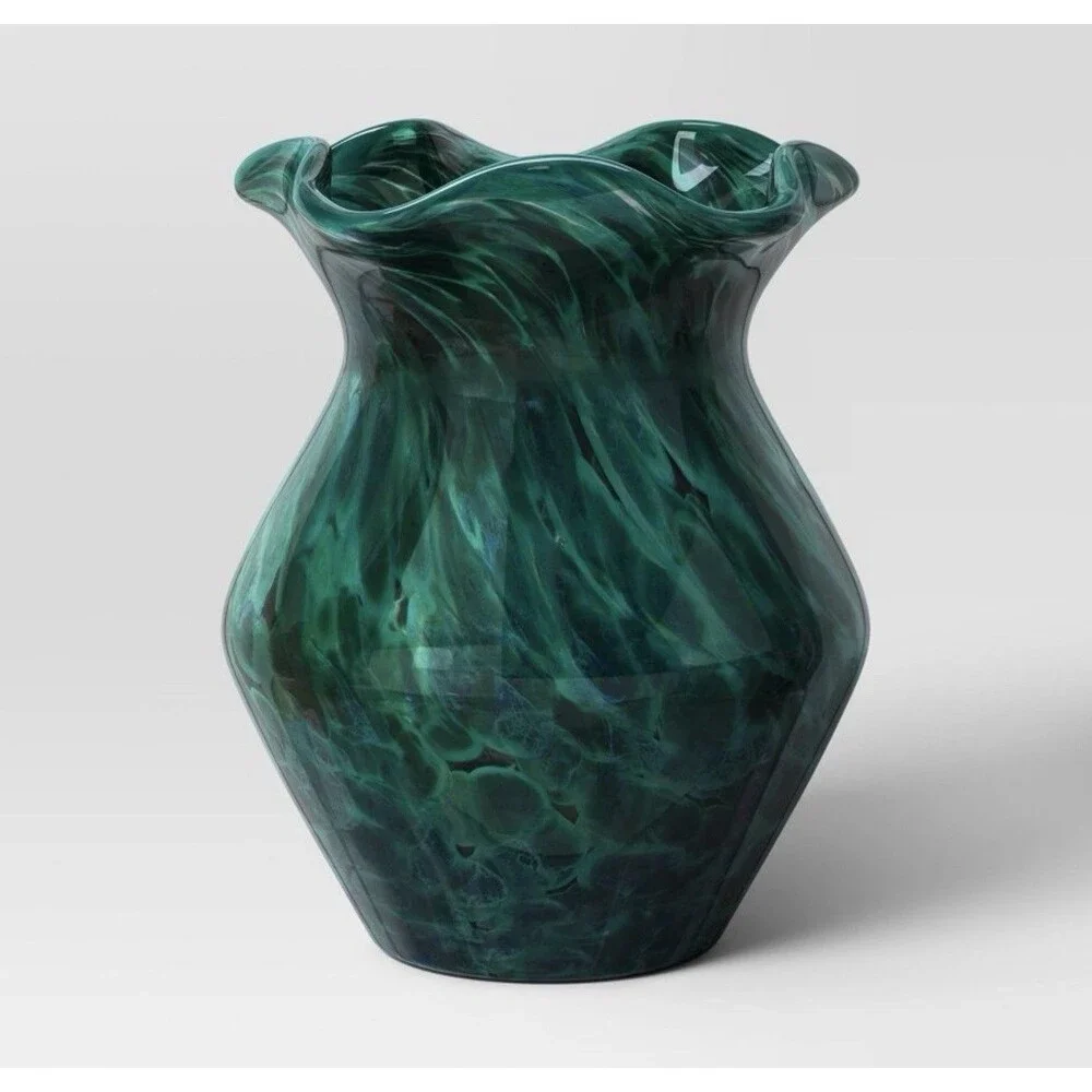 Large Ruffle Glass Vase - Threshold NEW RARE